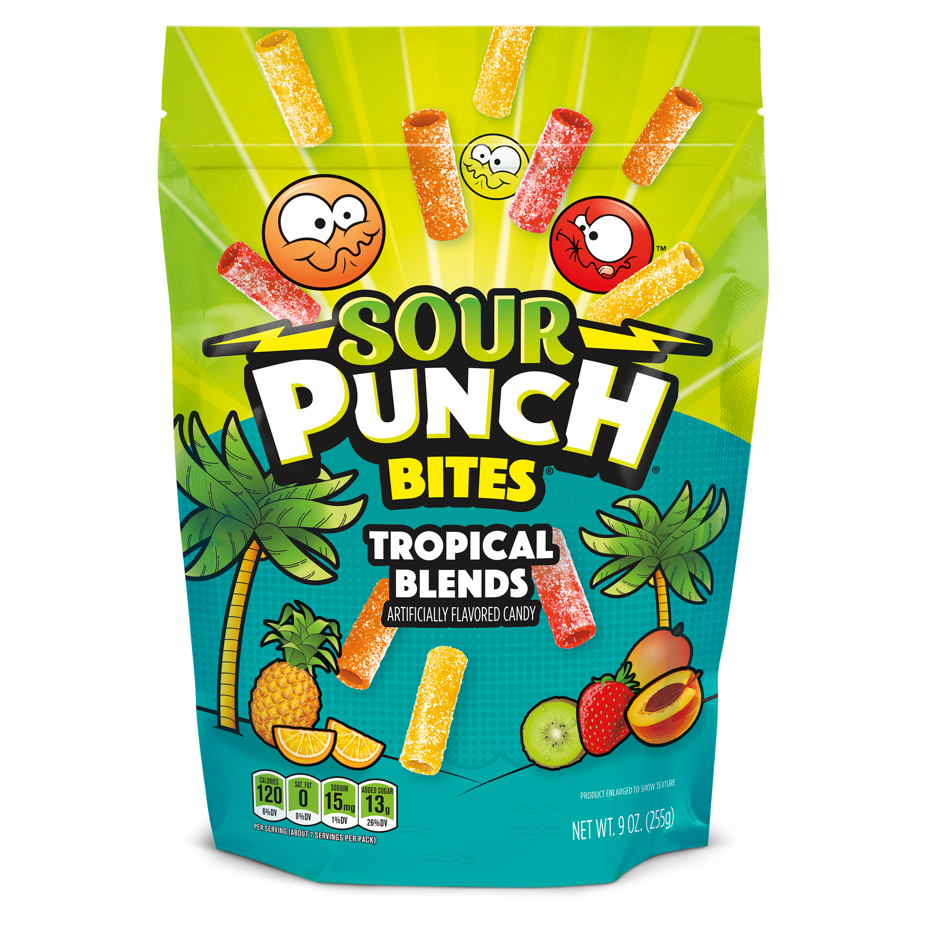 Sour Punch Bites Tropical Flavors Front of Package - Tropical Candy Bites