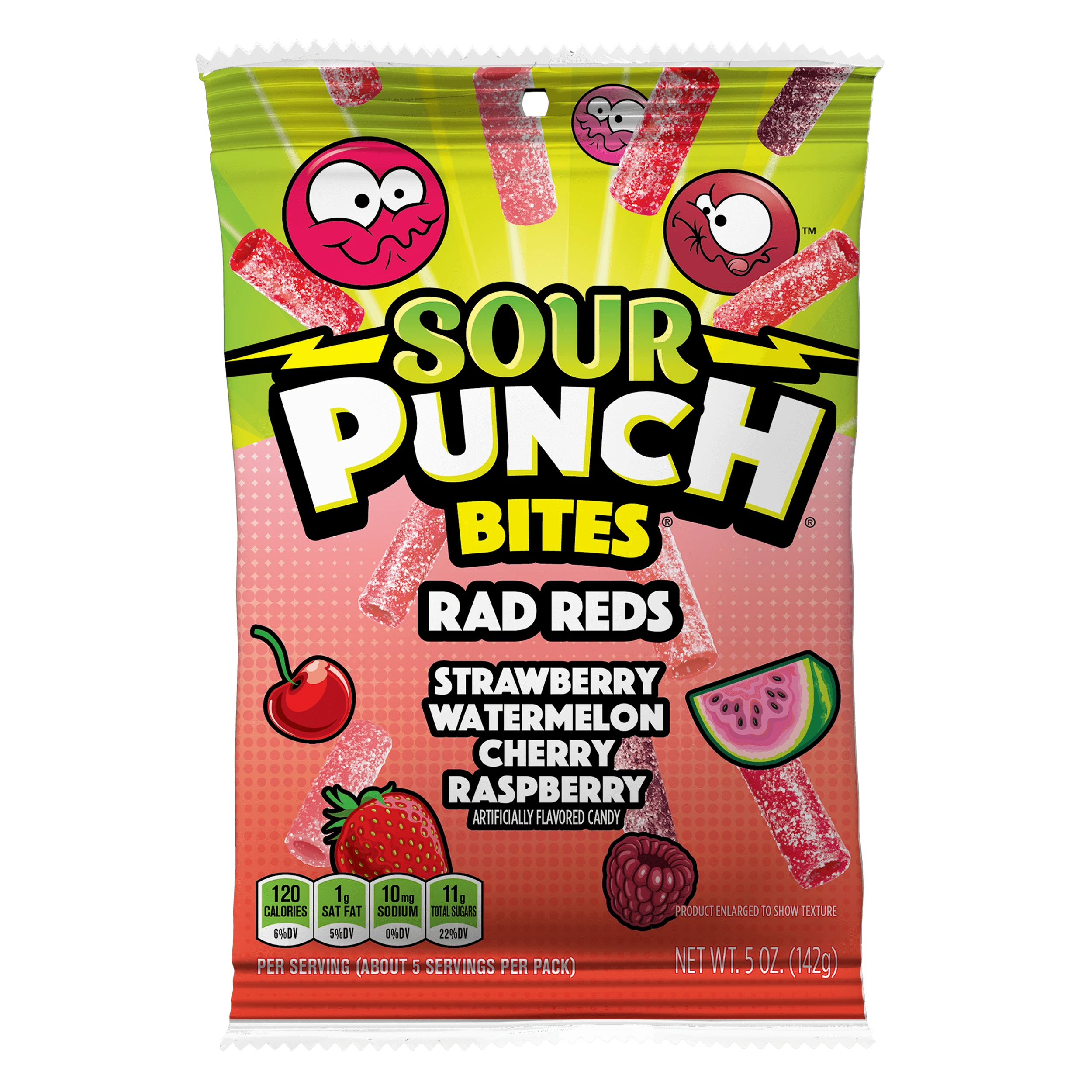 Sour Punch Rad Reds Front of Package - Sour Punch Red Candy - Red Sour Punch Bites