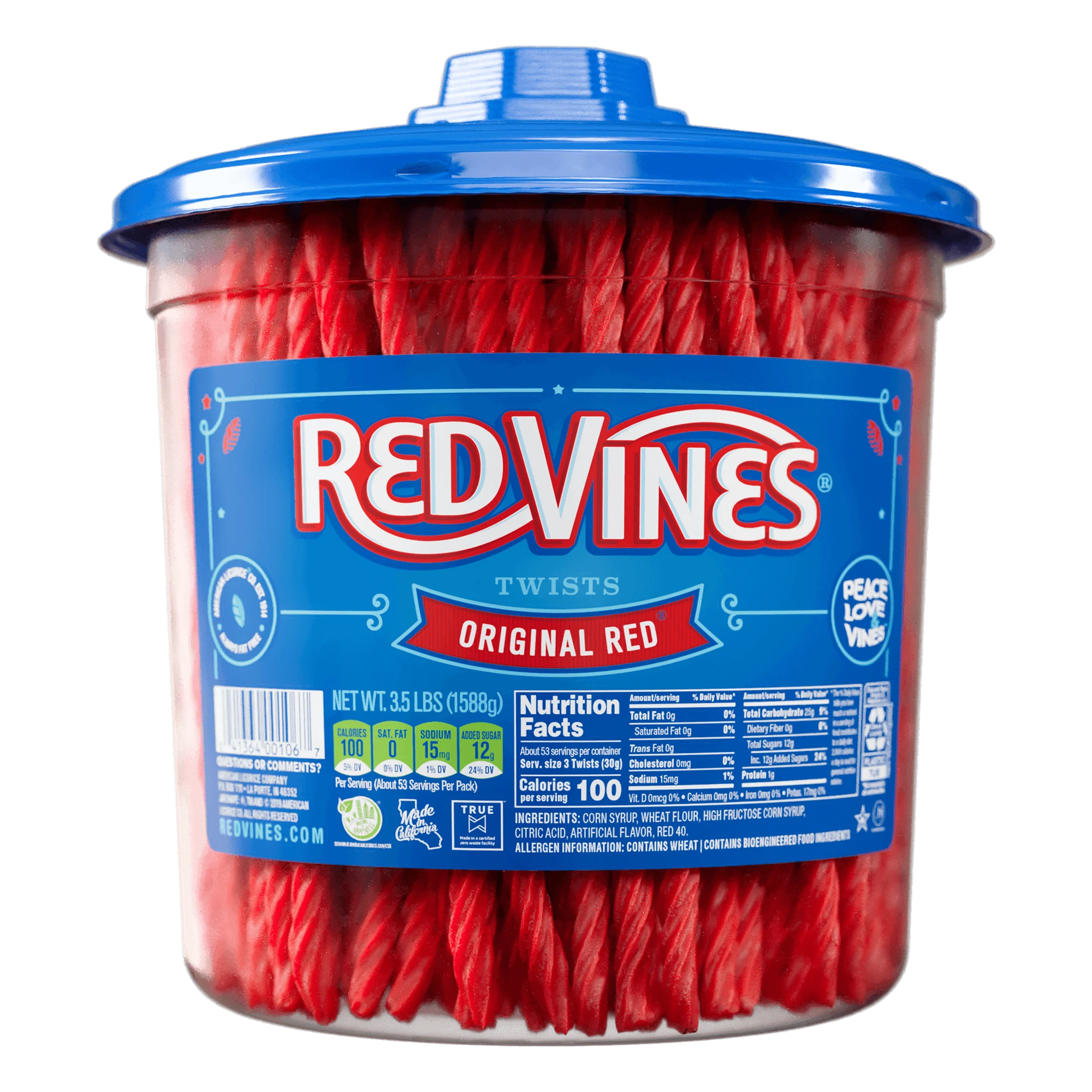3.5lb Jar of RED VINES Original Red Licorice Candy