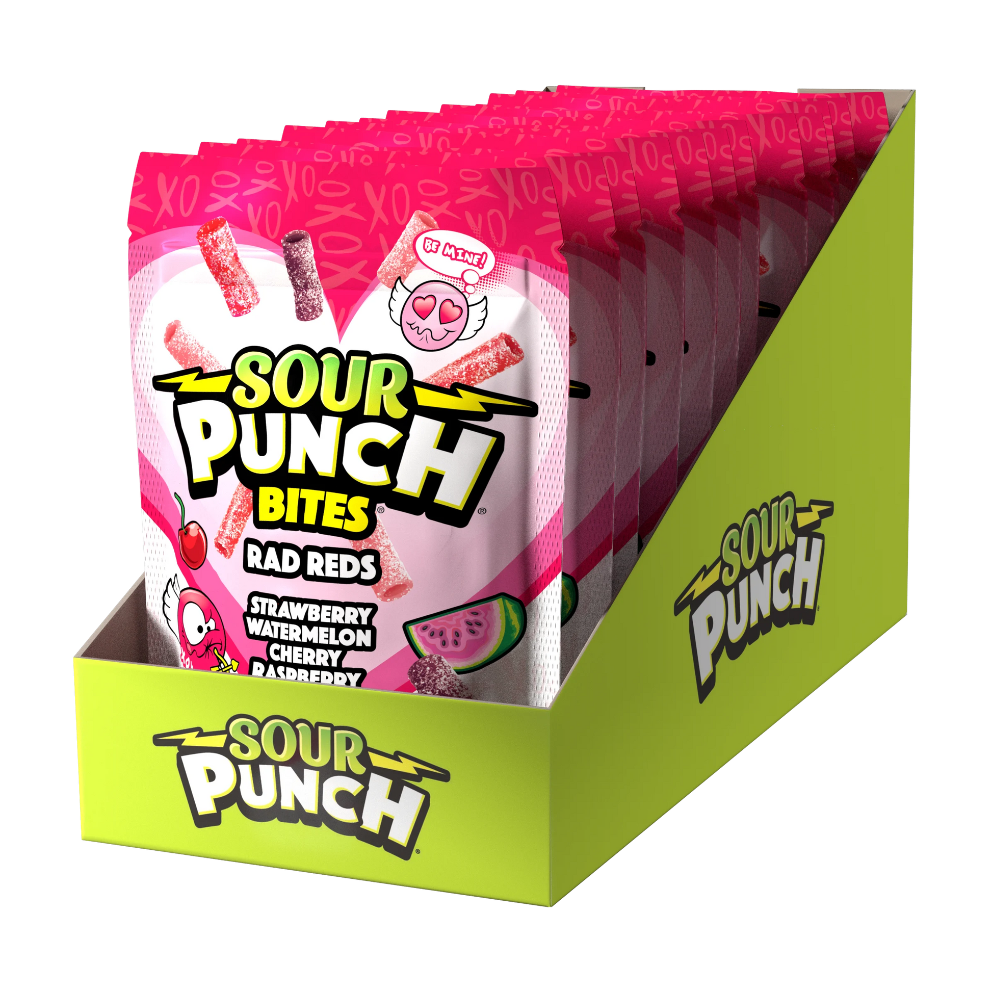 6 Pack of SOUR PUNCH Rad Reds Valentine's Day Candy Bites 9oz bags