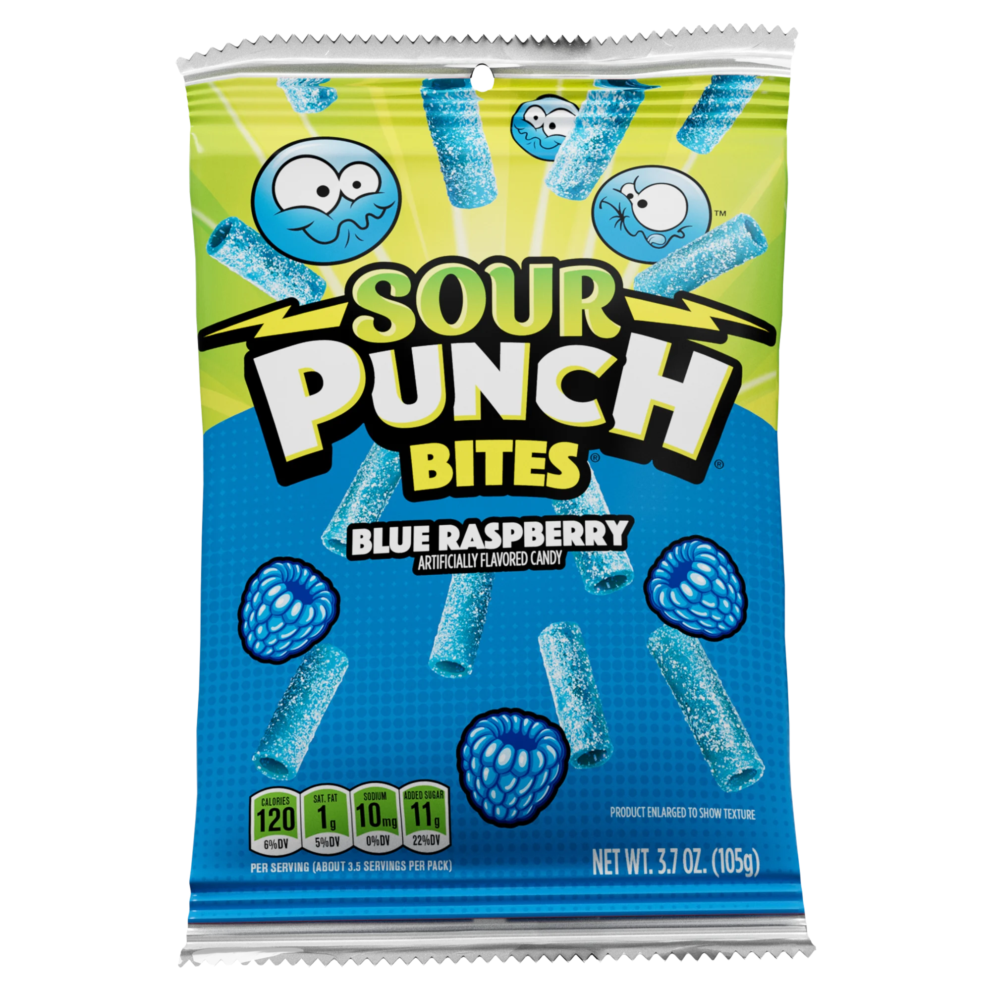 Sour Punch Blue Raspberry Bites, 3.7oz Bag