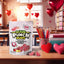 Sour Punch Hearts Valentine's Day Candy 9oz Bag on a desk surrounded by heart balloons