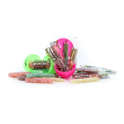 SOUR PUNCH Easter Candy Twists inside red and pink plastic Easter eggs