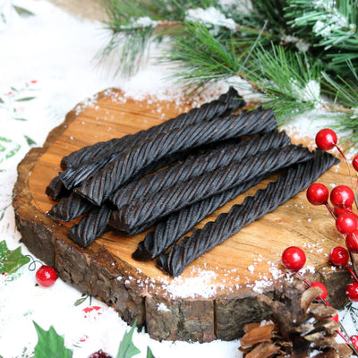 RED VINES Black Licorice Jumbo Twists on a holiday platter