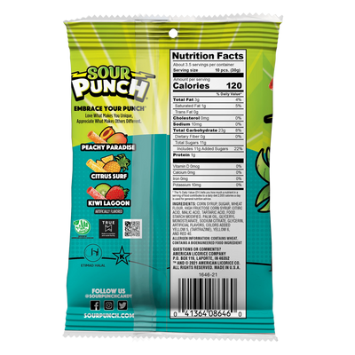 Sour Punch Bites Tropical Blends, 3.7oz Bag