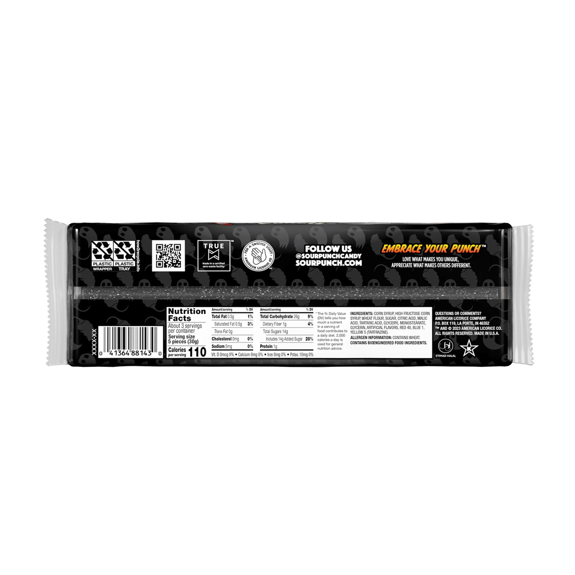 Sour Punch Ghost Pepper Roulette Tray Back of Pack