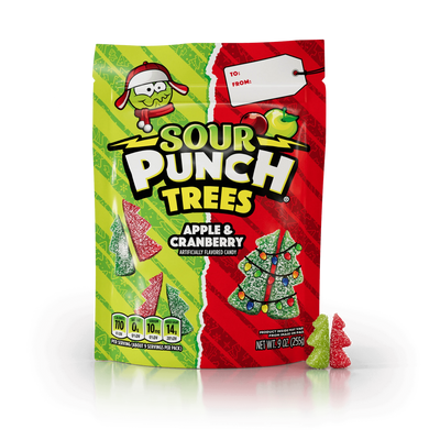 Sour Punch Trees Holiday Candy, 9oz Bag