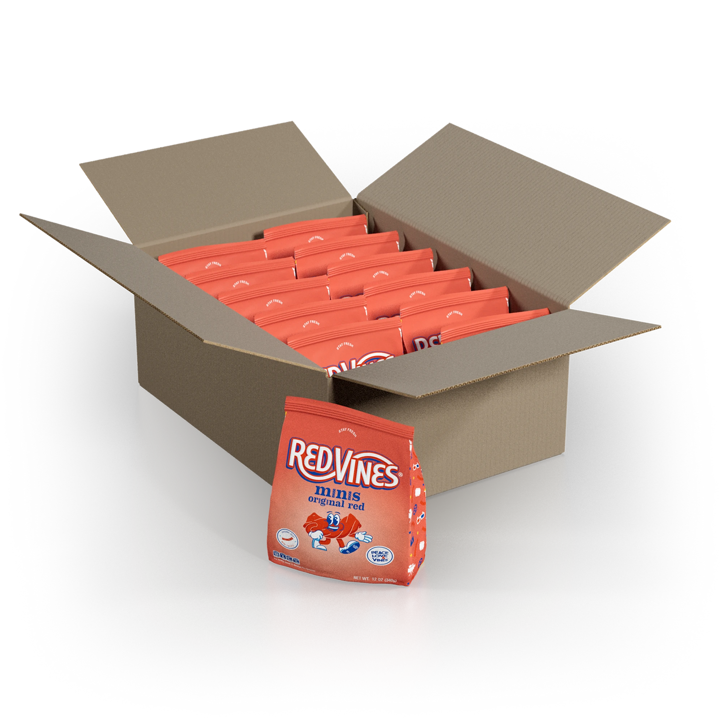 Case of 12 Red Vines Original Red Minis in 12oz Bags