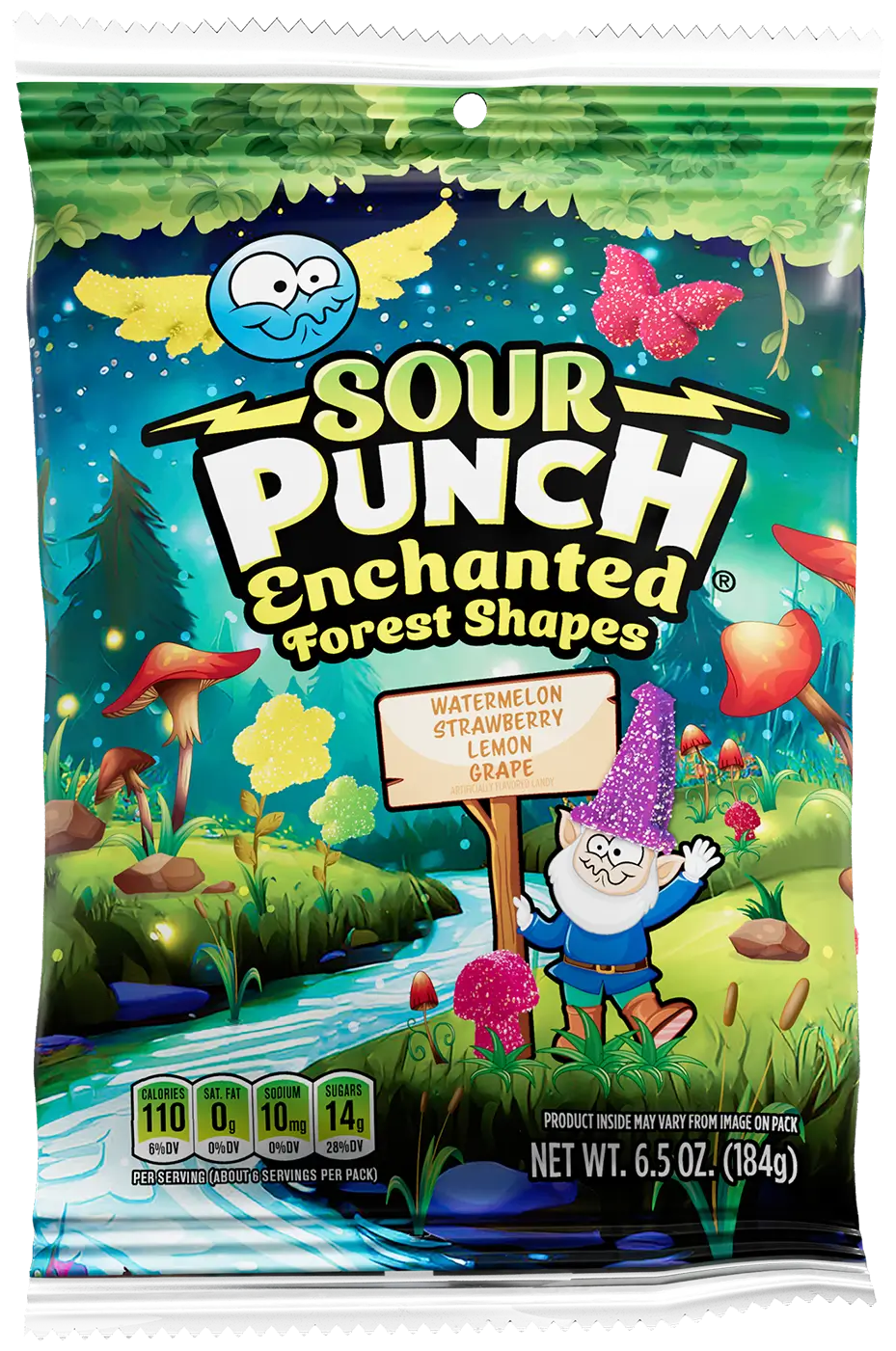 Front of Sour Punch Enchanted Forest Shapes bag