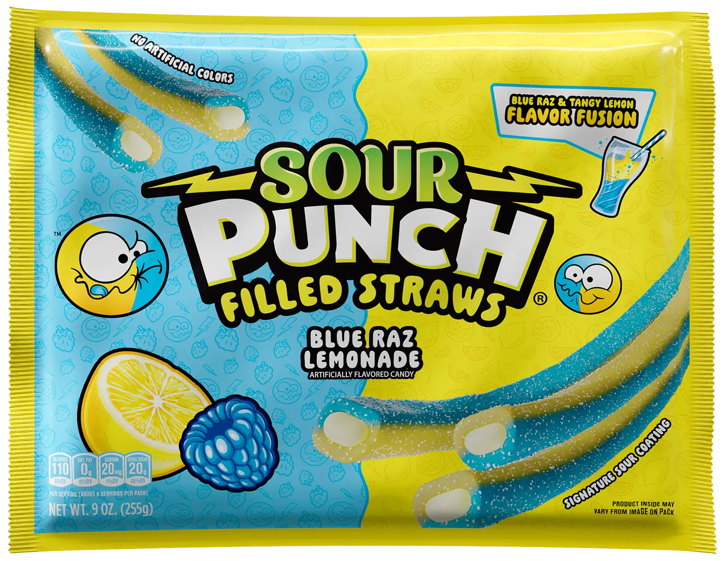 Front of a Sour Punch Filled Straws package