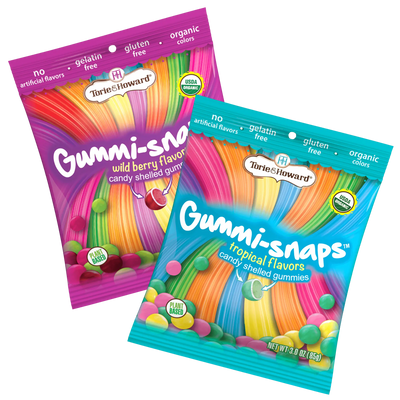 Torie & Howard® Gummi-Snaps Wild Berry and Tropical Flavored candy bags