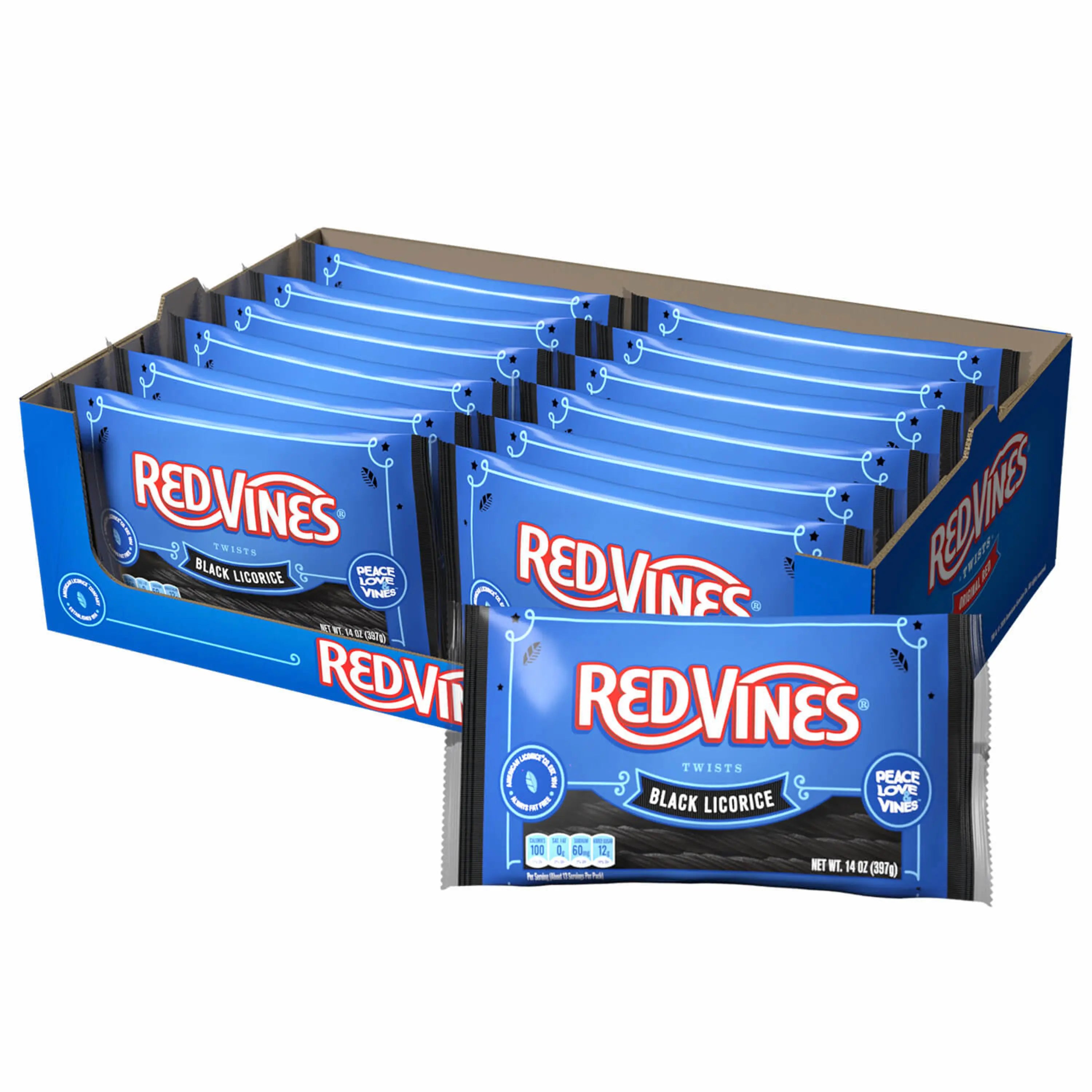 RED VINES Black Licorice Twists 12-pack of 14oz bags