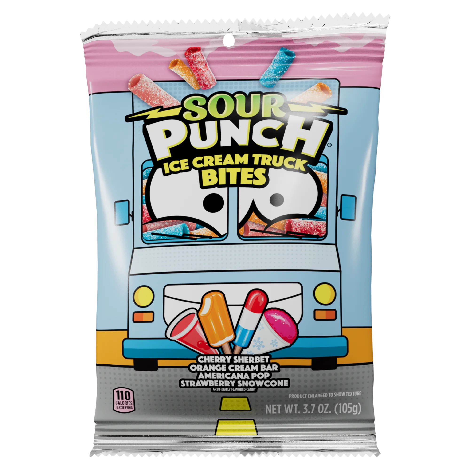 Front of Sour Punch Bites Ice Cream Truck flavored candy in a 3.7oz bag