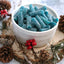 Blue Raspberry Sour Candy Bites in a festive bowl