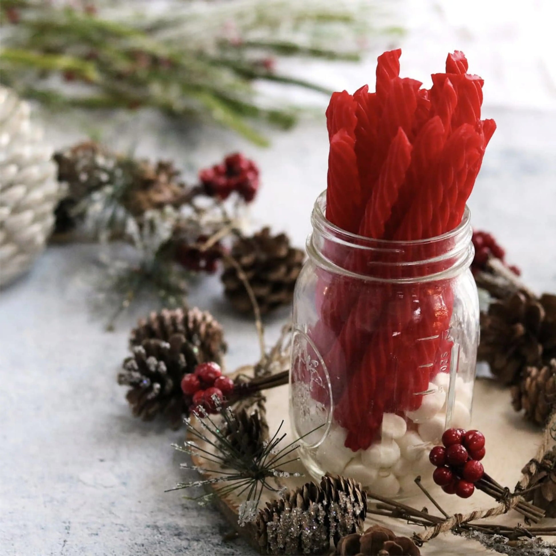 RED VINES Original Red Twists candy in festive jar