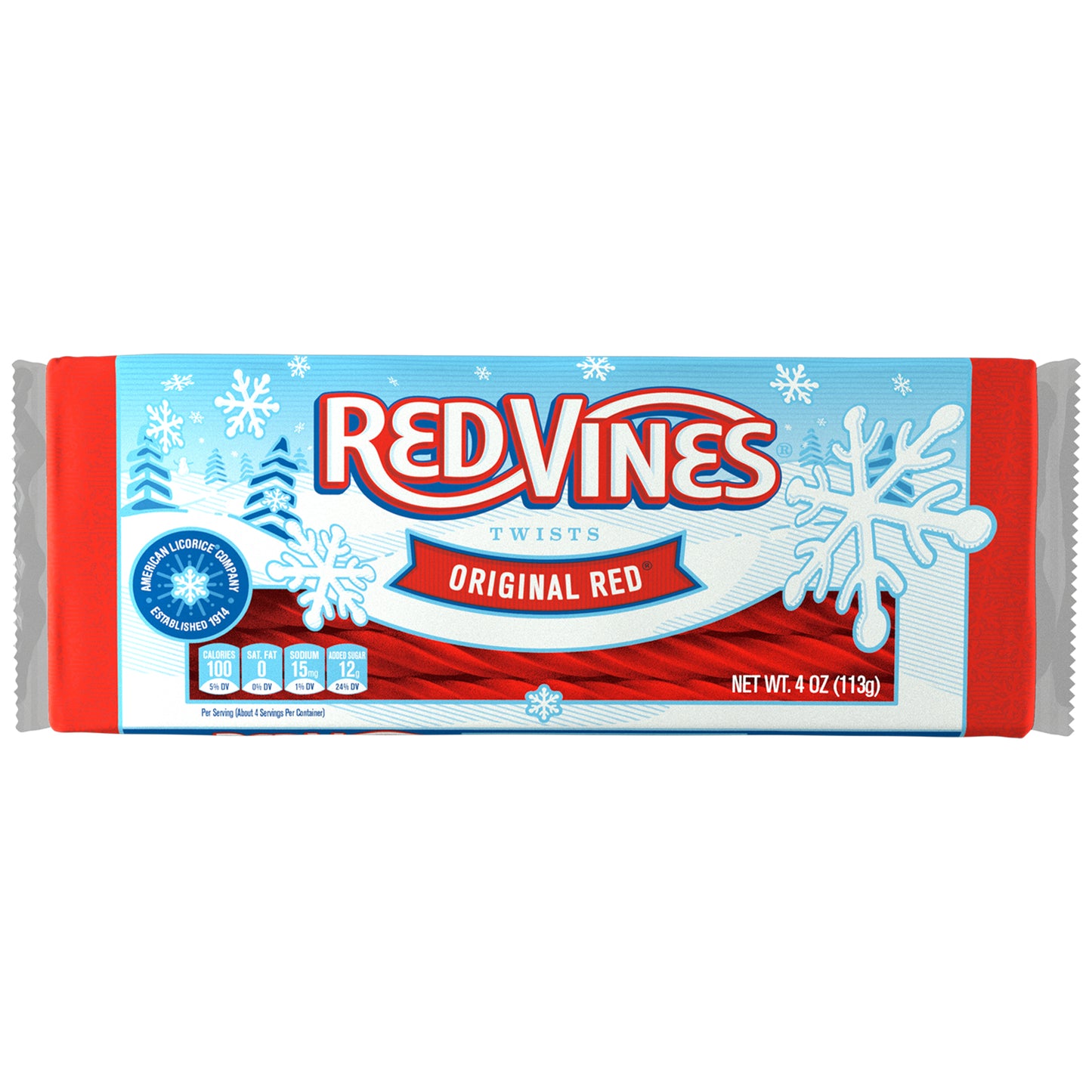 RED VINES Original Red Licorice Twists in winter seasonal tray