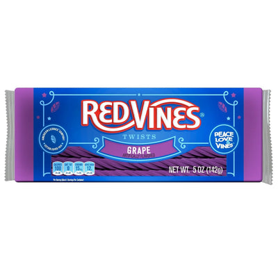 Front of RED VINES Grape Licorice Twists 5oz tray