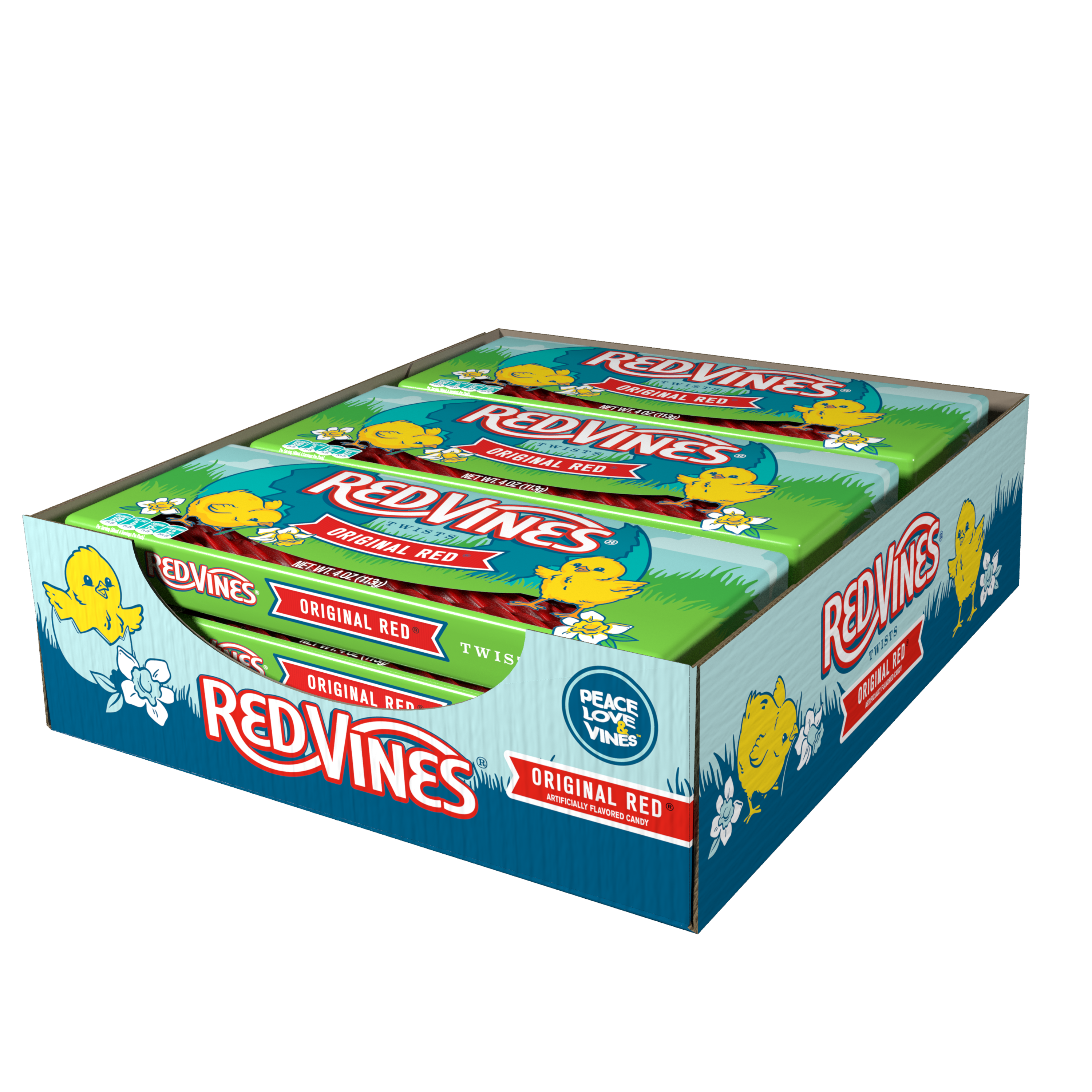 9 count box of RED VINES Easter Candy 4oz Trays