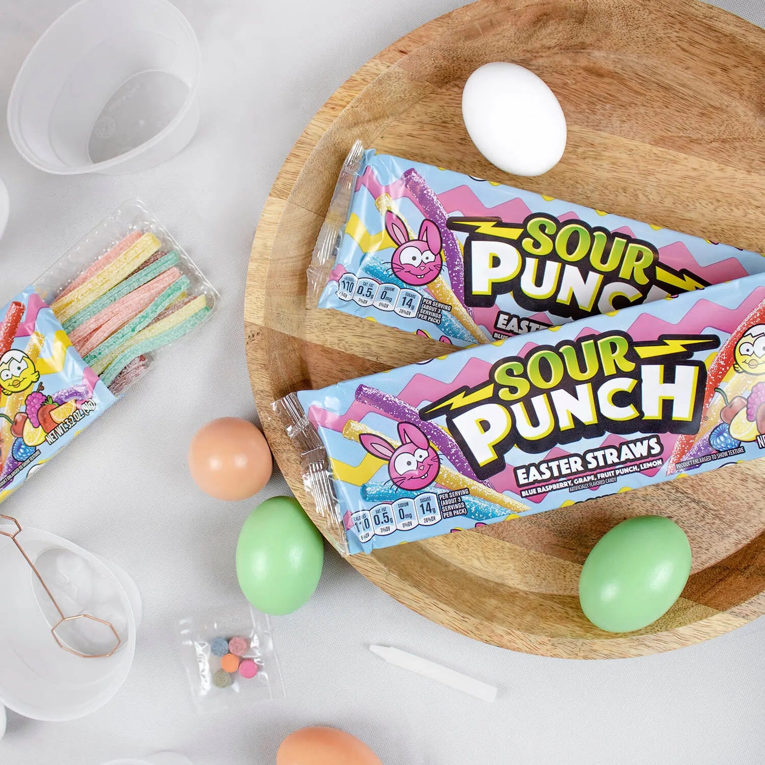 SOUR PUNCH Easter Candy Straws candy trays and coloring eggs