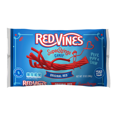 RED VINES SuperStrings front of 12oz bag