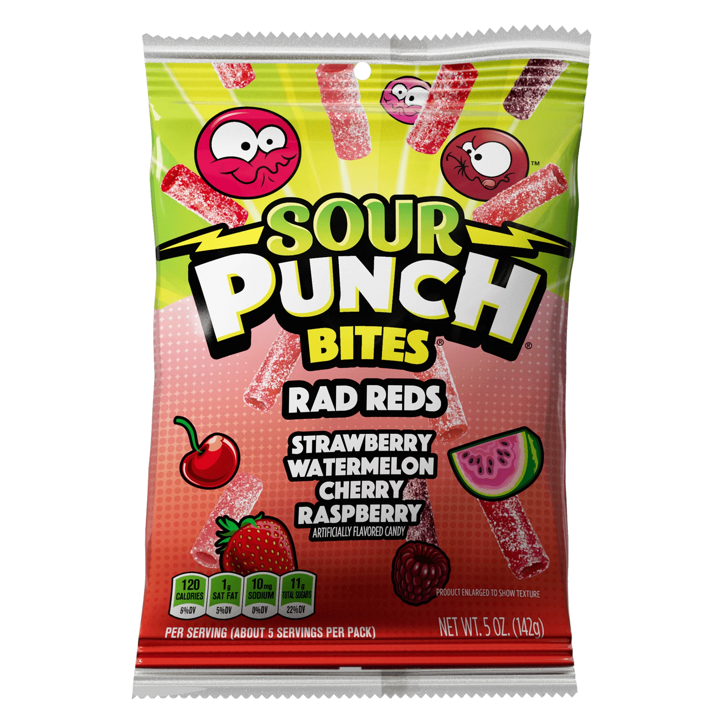 Sour Punch Rad Red Bites Front of Package - Sour Punch Red Candy