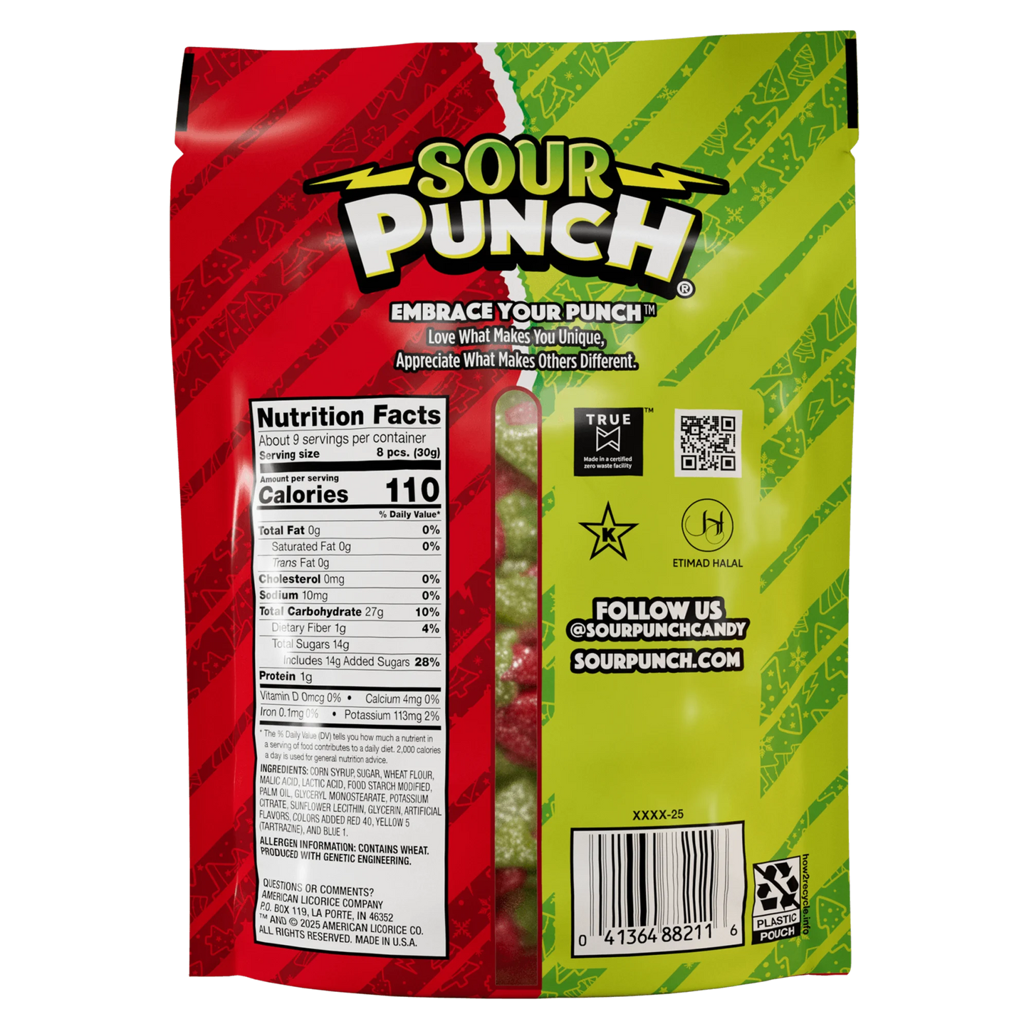 Sour Punch Trees Holiday Candy, 9oz Bag