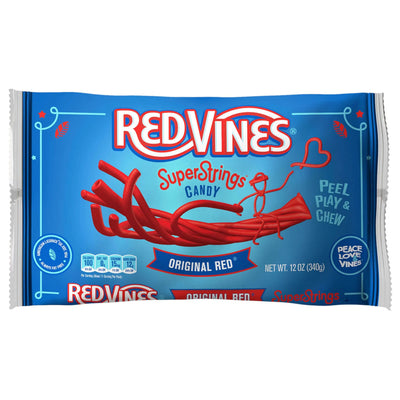 RED VINES SuperStrings front of 12oz bag
