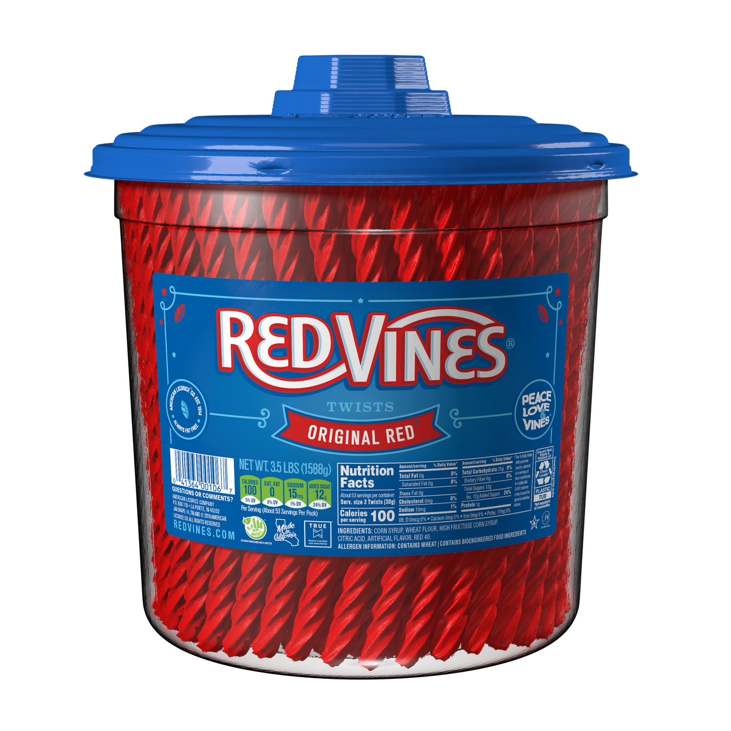 3.5lb Jar of RED VINES Original Red Licorice Candy