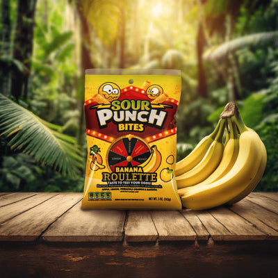 Sour Punch Banana Candy Roulette Bites 5oz Bag