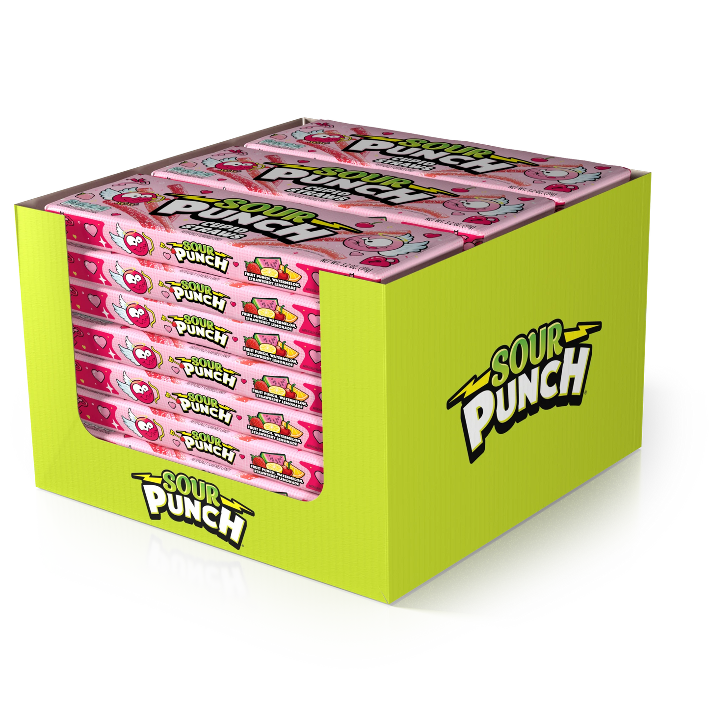 24 pack of SOUR PUNCH Cupid Straws valentine candy tray