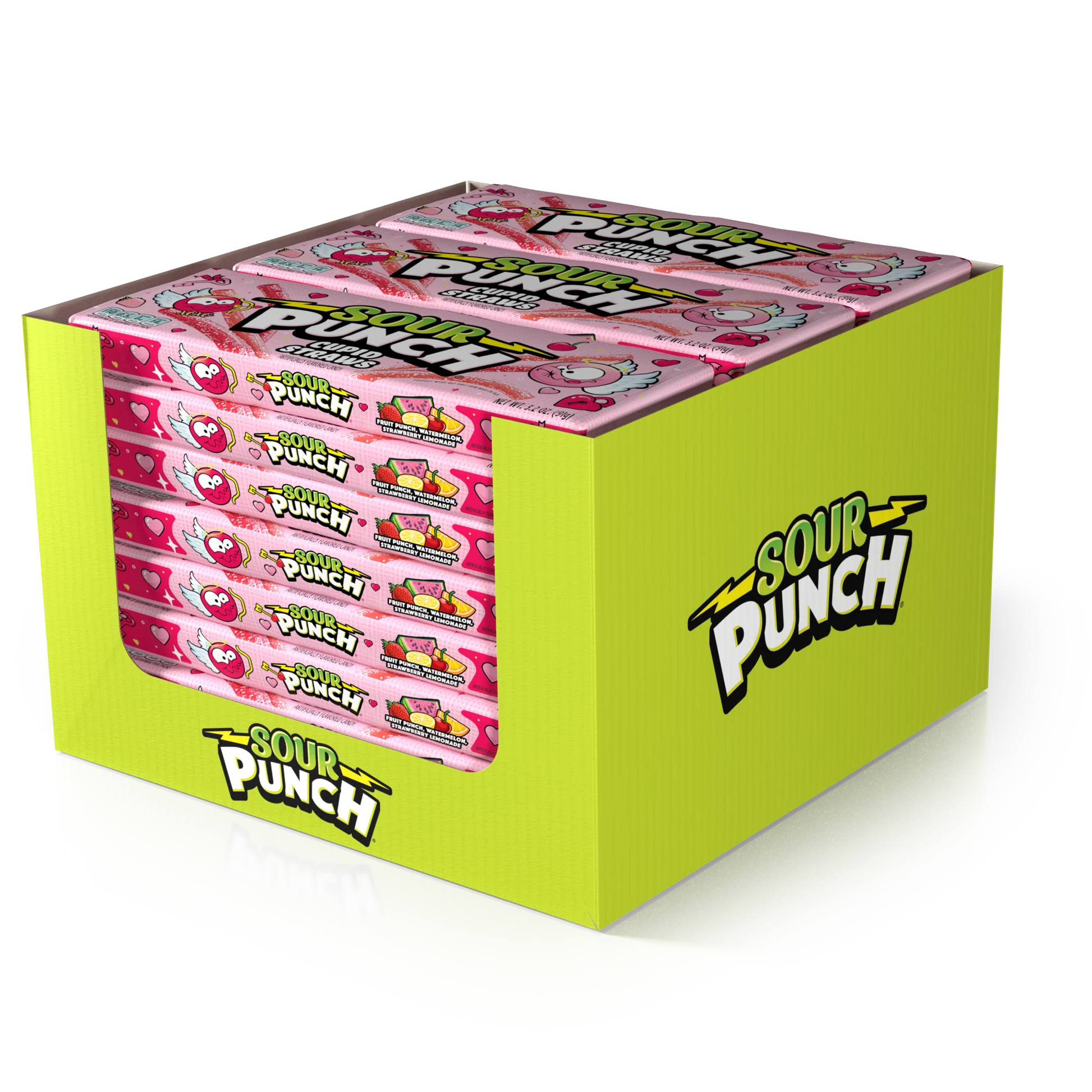 24 pack of SOUR PUNCH Cupid Straws valentine candy tray