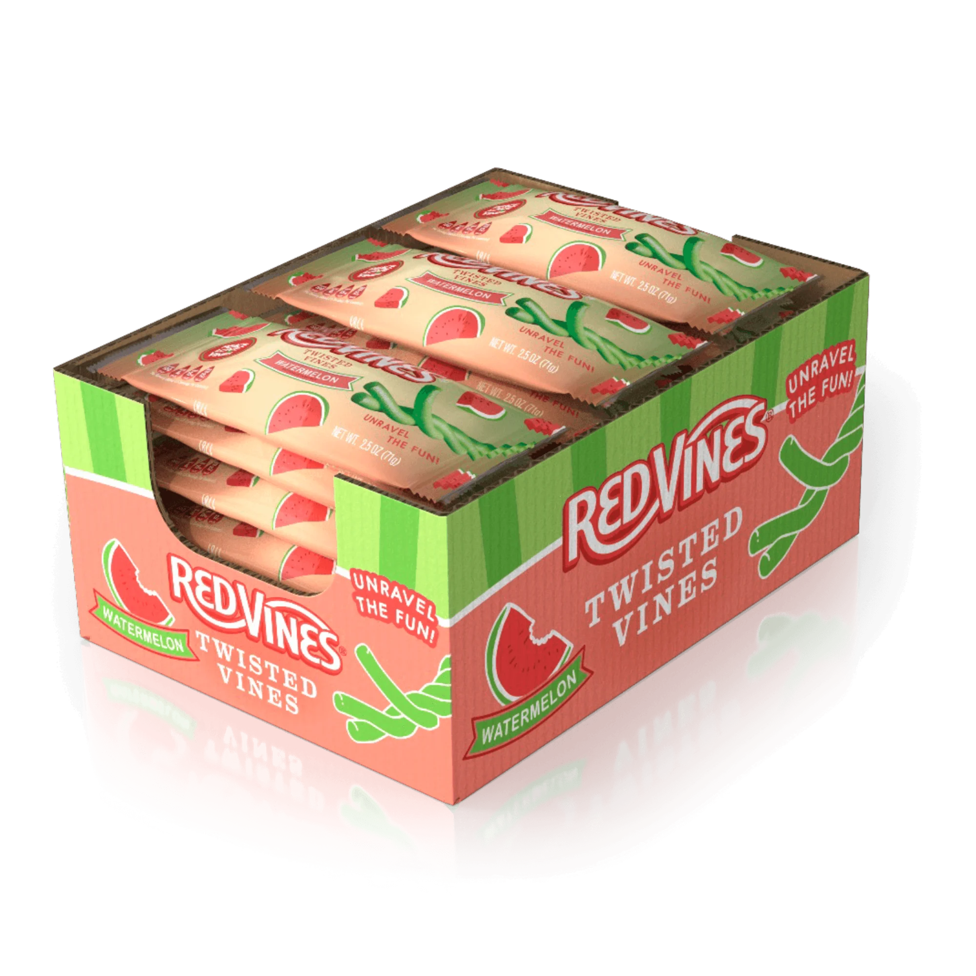 18 Count Caddy of Red Vines Watermelon Twisted Vines 2.5oz Bags