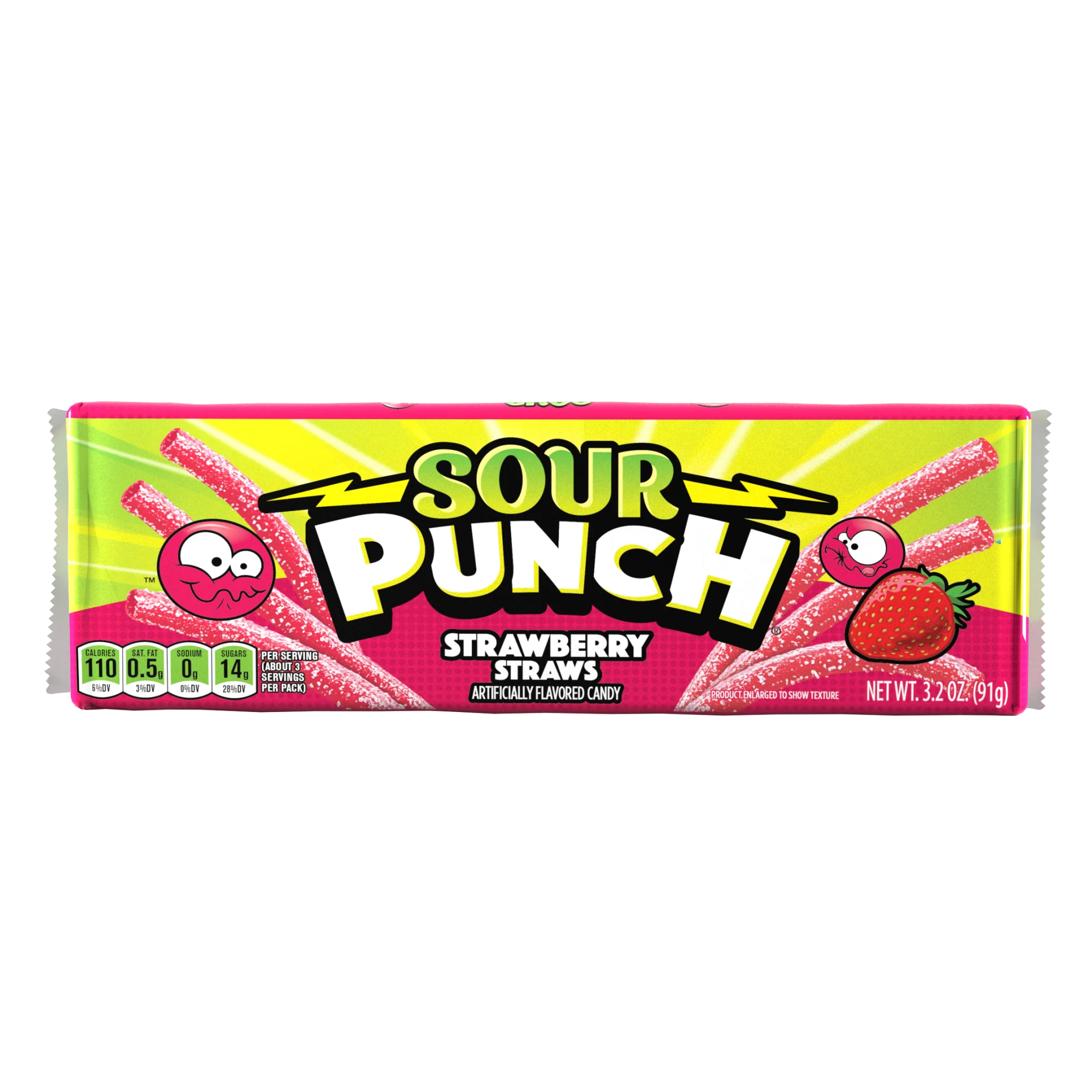 Sour Punch Strawberry Straws, 3.2oz Tray