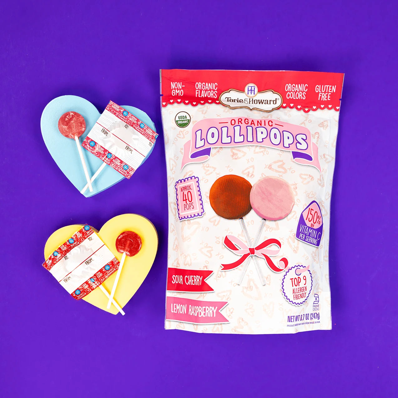 Torie & Howard Organic Valentine's Candy Lollipops