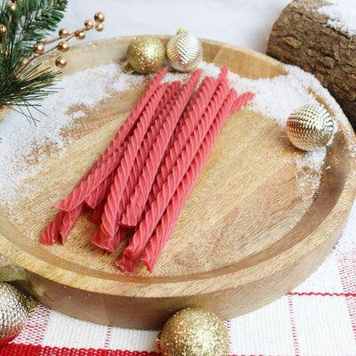 RED VINES Made Simple Berry Twists 4oz Tray with candy twists on a festive platter