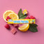 Torie & Howard Chewie Fruities Meyer Lemon & Raspberry Candy stick pack on a bed of fresh fruits