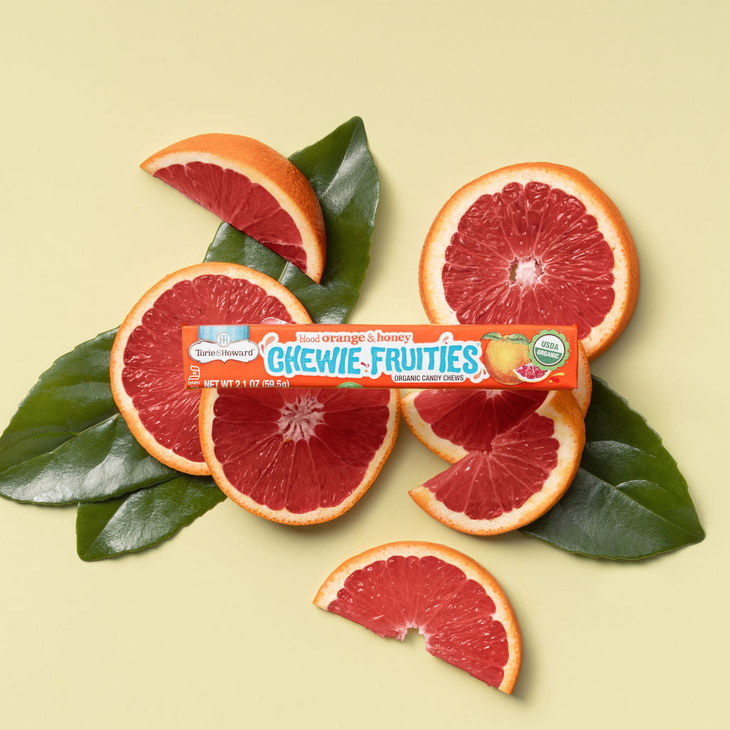 Torie & Howard Chewie Fruities Blood Orange & Honey Candy 2.1oz Stick pack on juicy fruit