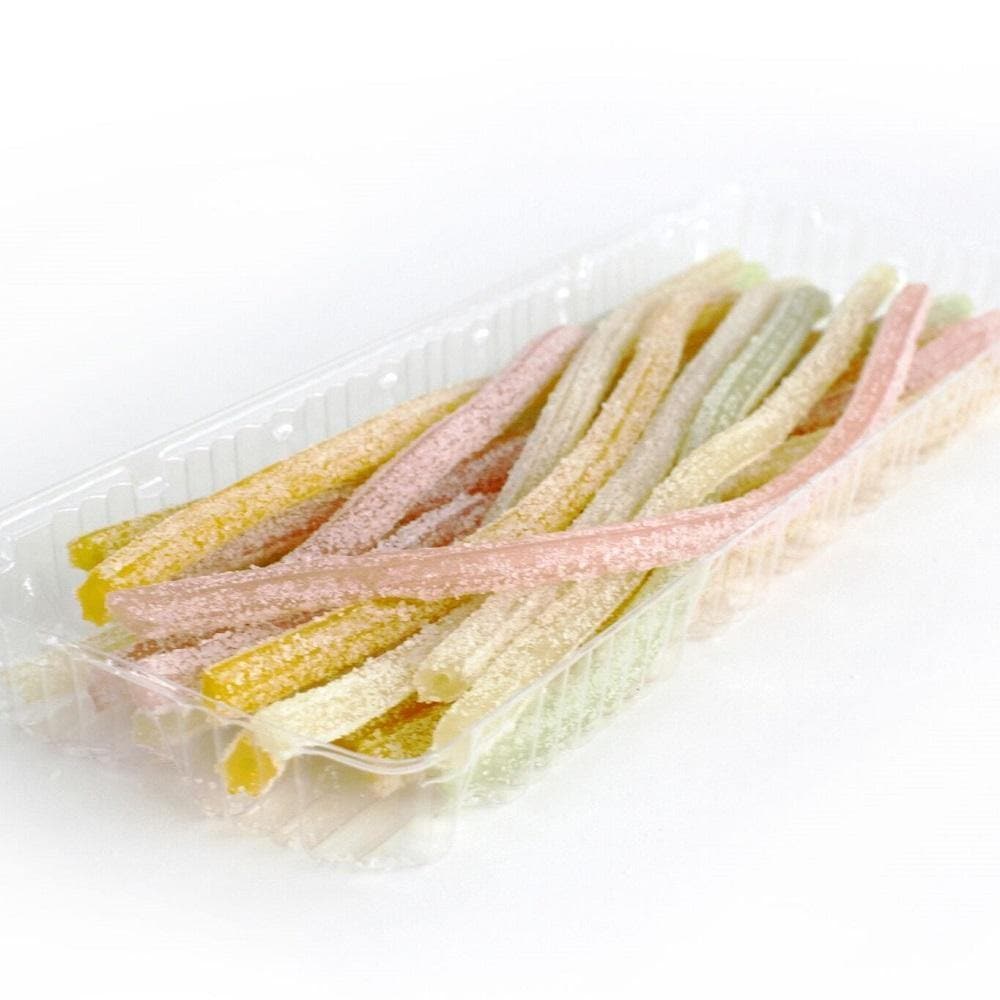 Sour Punch Straws, Real Rainbow, 4oz Tray, Raw candy in tray image