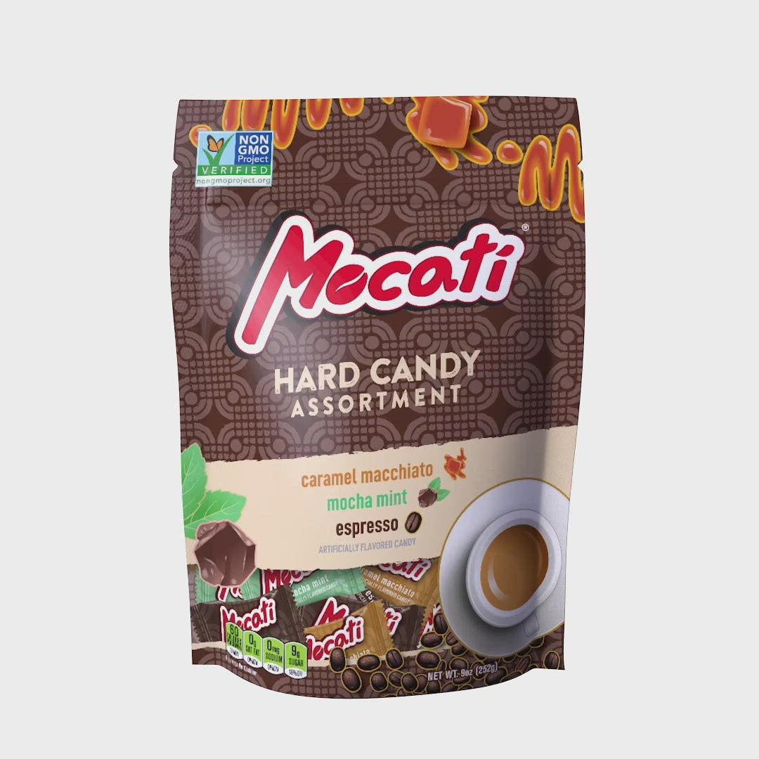 360 view of Aprati Mocati Coffee Flavored Hard Candy 9oz bag