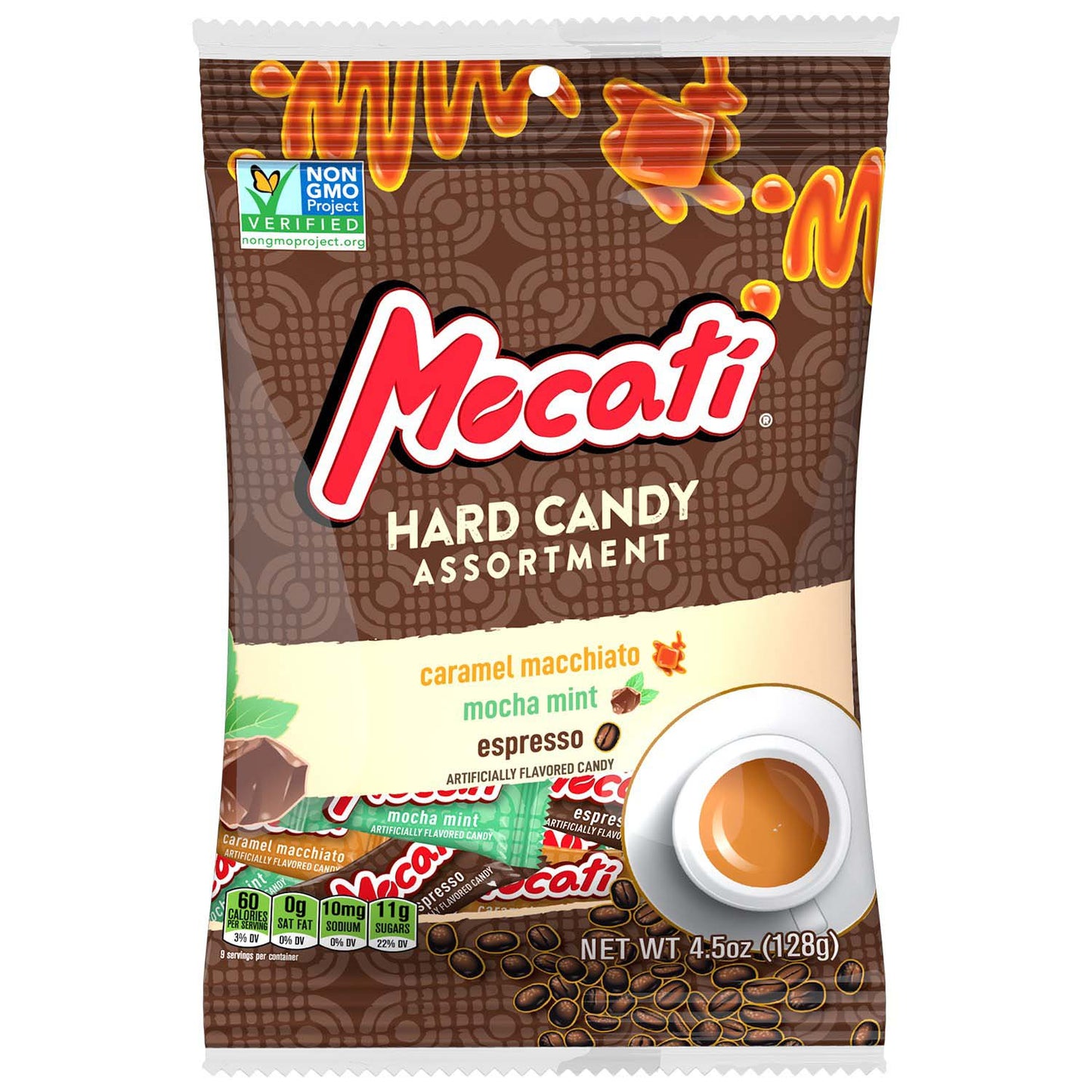 Front of Aprati Mocati Coffee Flavored Hard Candy 4.5oz bag