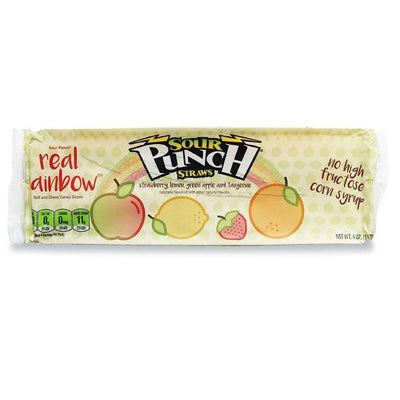 Sour Punch Straws, Real Rainbow, 4oz Tray, Front of Pack Image