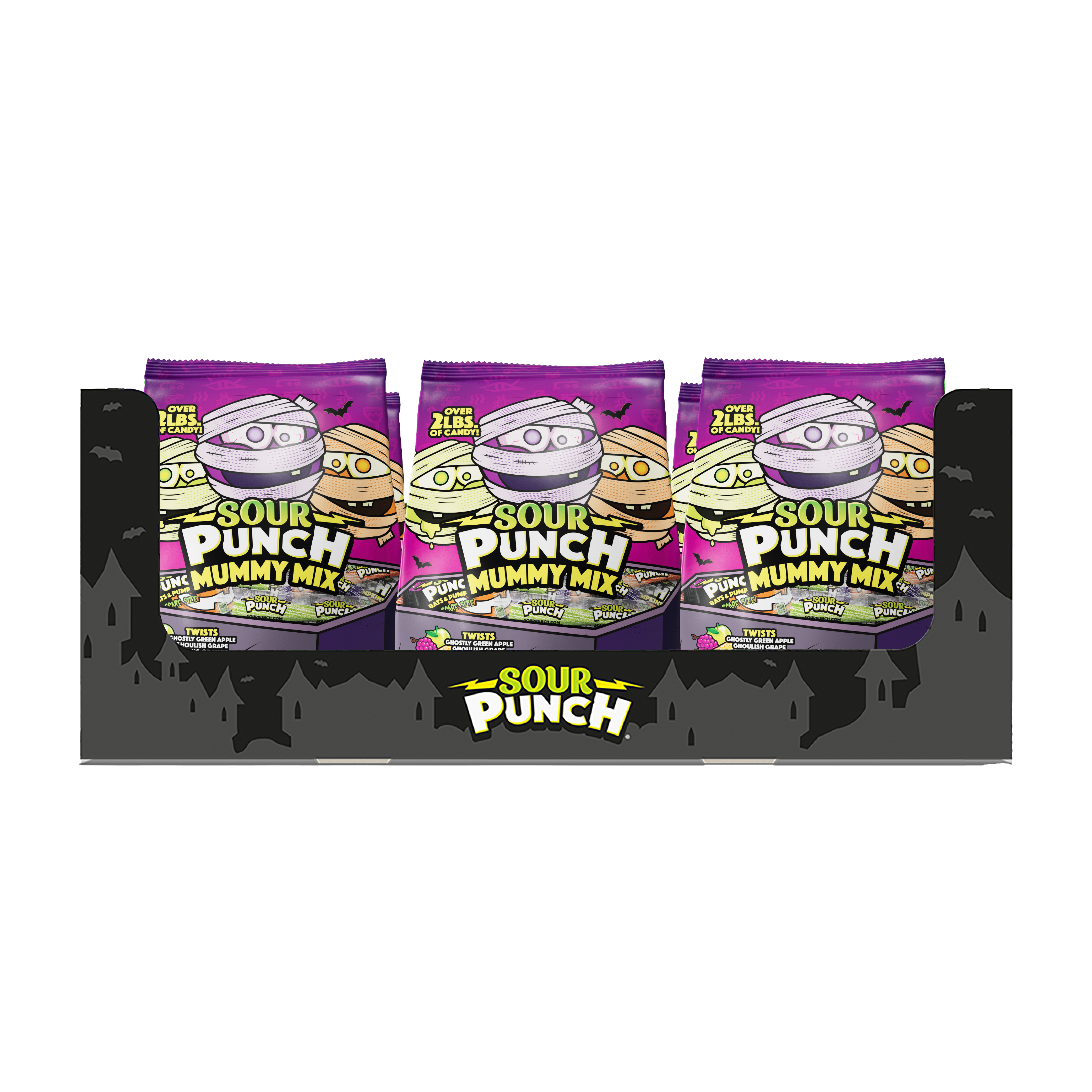 6-Pack of SOUR PUNCH Mummy Mix Halloween Candy 35oz Bags