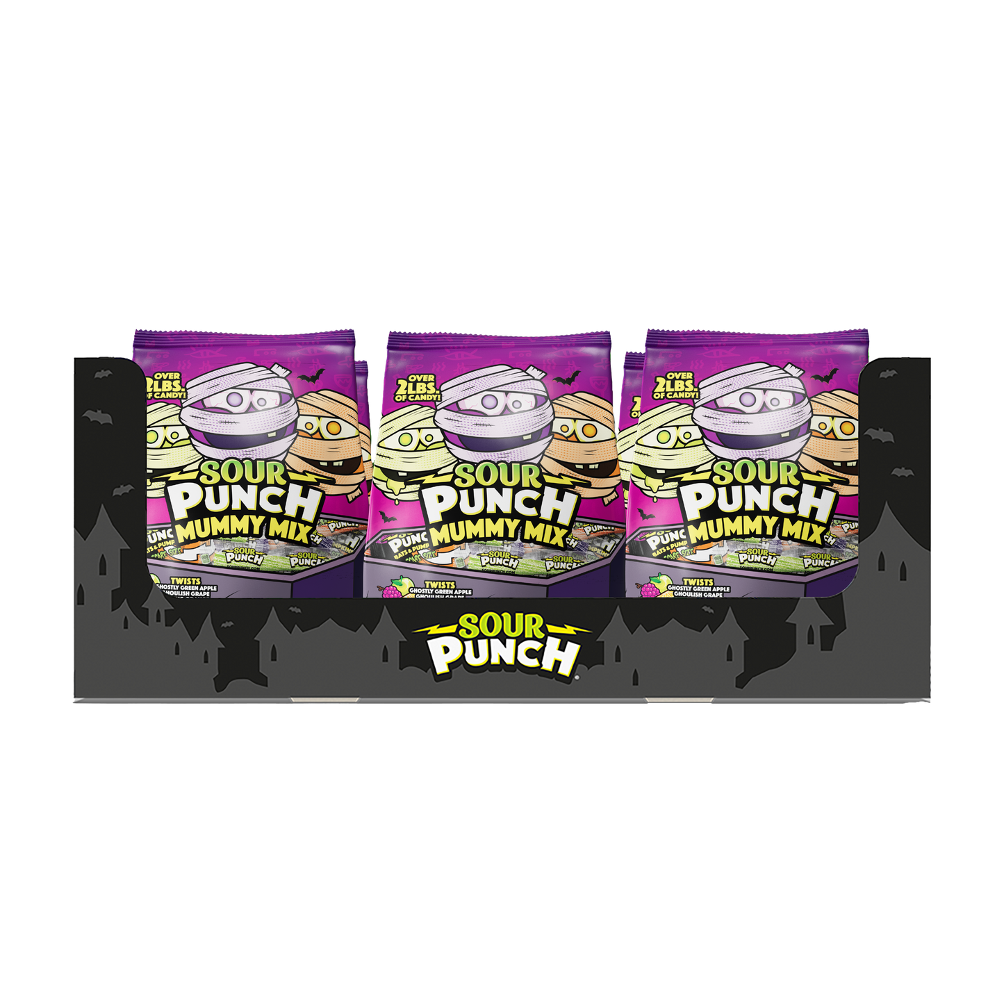 6-Pack of SOUR PUNCH Mummy Mix Halloween Candy 35oz Bags