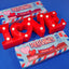 RED VINES Valentine's Day Licorice Candy Twists on a blue background with a "LOVE" sign between the trays