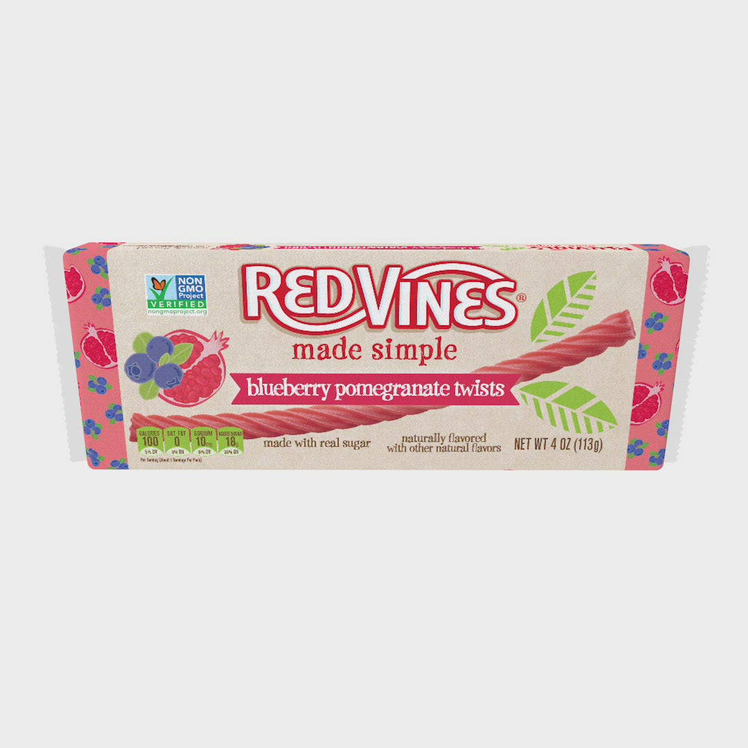 360 animated view of RED VINES Made Simple Blueberry Pomegranate Twists 4oz Tray