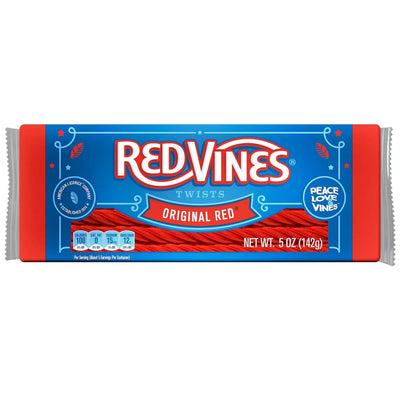 RED VINES Original Red Licorice Twists, front of 5oz tray