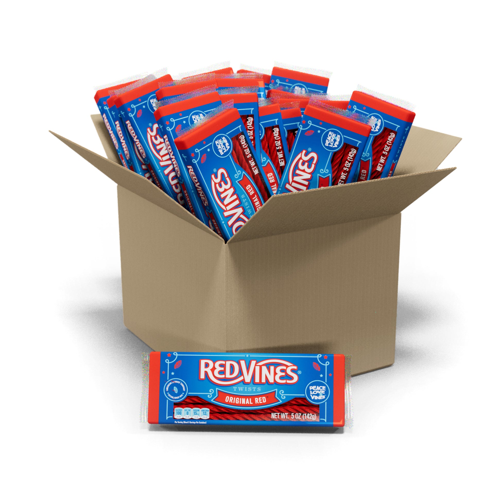 RED VINES Original Red Licorice Twists, 24 pack of 5oz trays