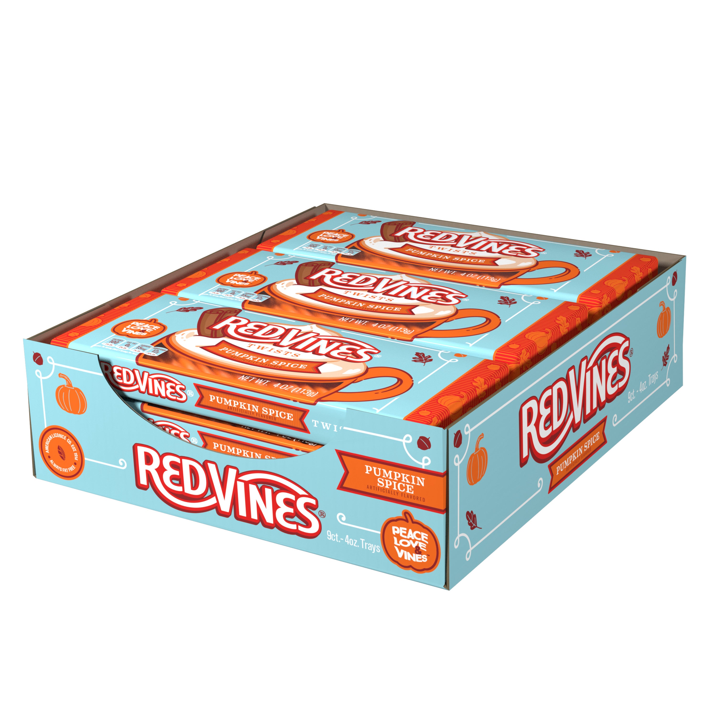 RED VINES Pumpkin Spice Halloween Candy Twists - 9ct caddy