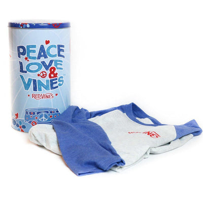 RED VINES Tin and Peace, Love & Vines 3/4 sleeve T-Shirt Bundle
