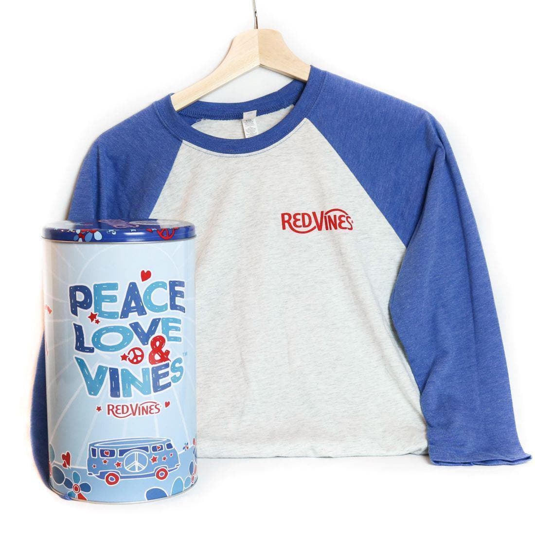 RED VINES Tin and Peace, Love & Vines T-Shirt Bundle